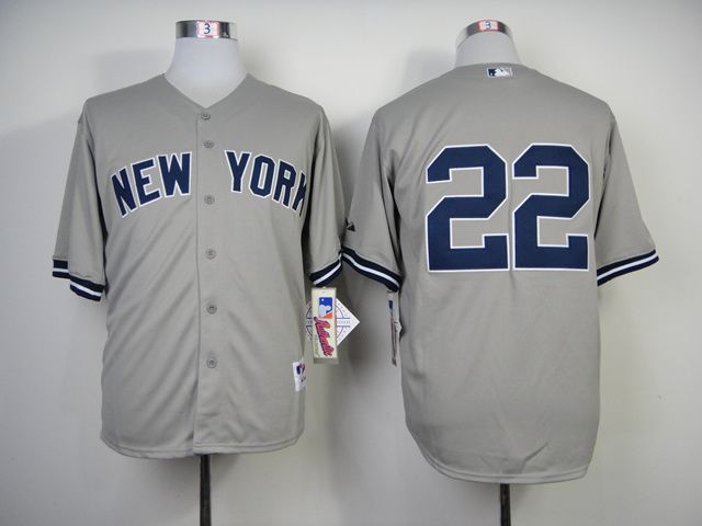 Men New York Yankees #22 No name Grey MLB Jerseys->new york yankees->MLB Jersey